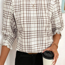  Arden Plaid Puff Sleeve Blouse