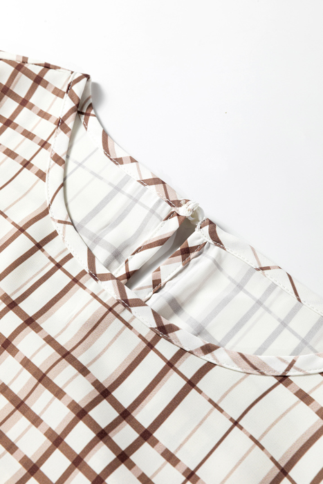 Arden Plaid Puff Sleeve Blouse