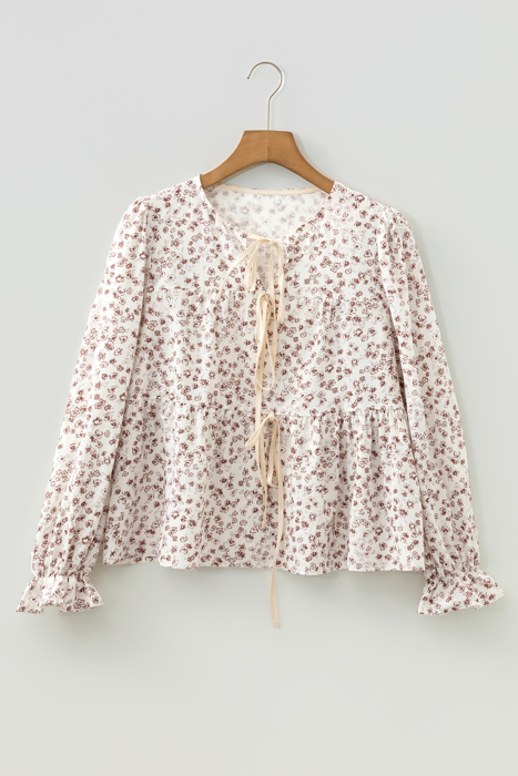 Moonflower Peplum Bow Blouse