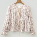  Moonflower Peplum Bow Blouse