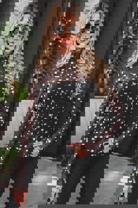 Pennelope Polkadot Mesh Top