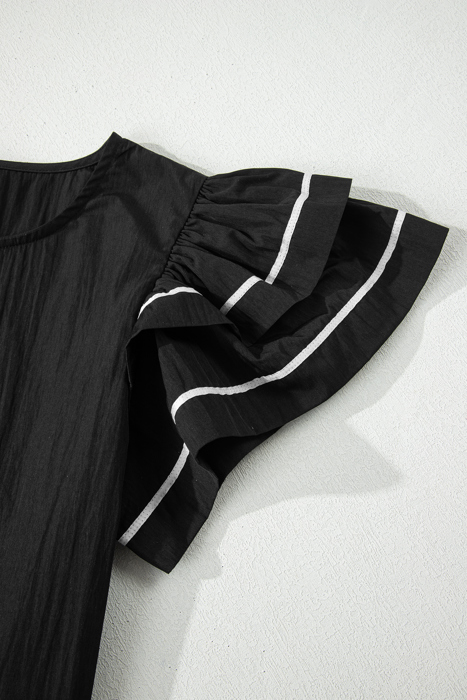 Midnight Chic Ruffle Top