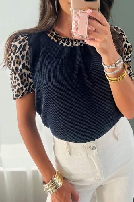 Spot On Contrast Leopard Top