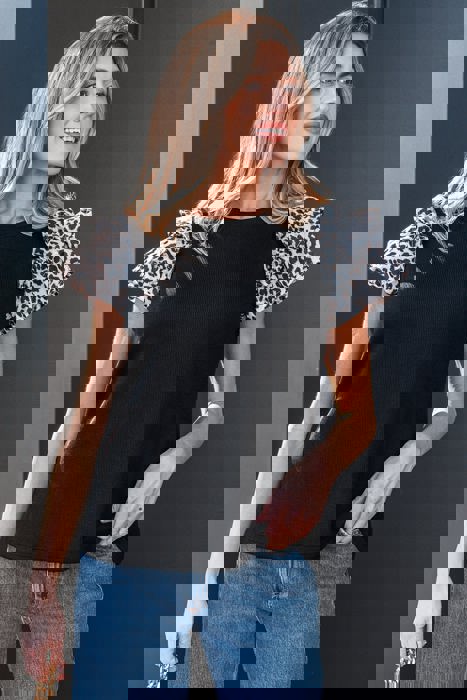 Free Flowing Ruffle Leopard Top