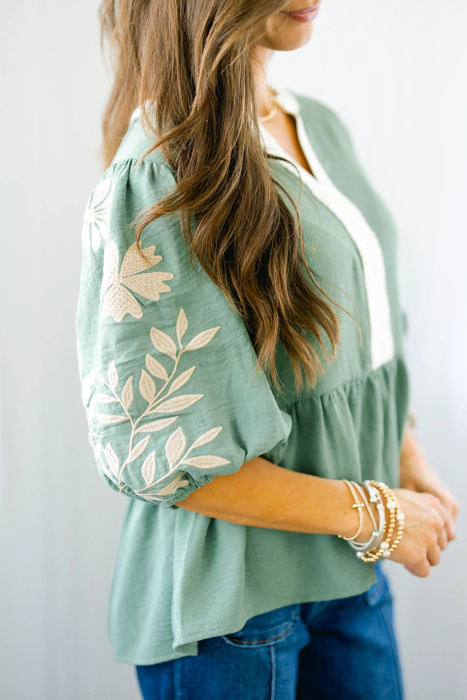 Sweet Petals Embroidered Blouse
