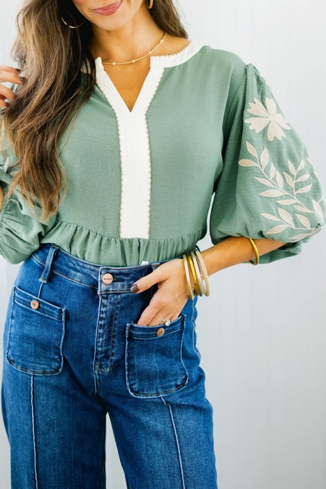 Sweet Petals Embroidered Blouse