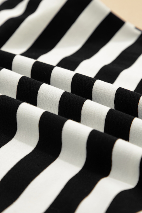 Preppy Paradise Stripe Ruffle Sleeve Blouse