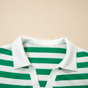  Preppy Paradise Stripe Ruffle Sleeve Blouse