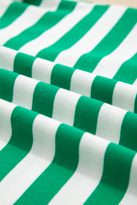 Preppy Paradise Stripe Ruffle Sleeve Blouse