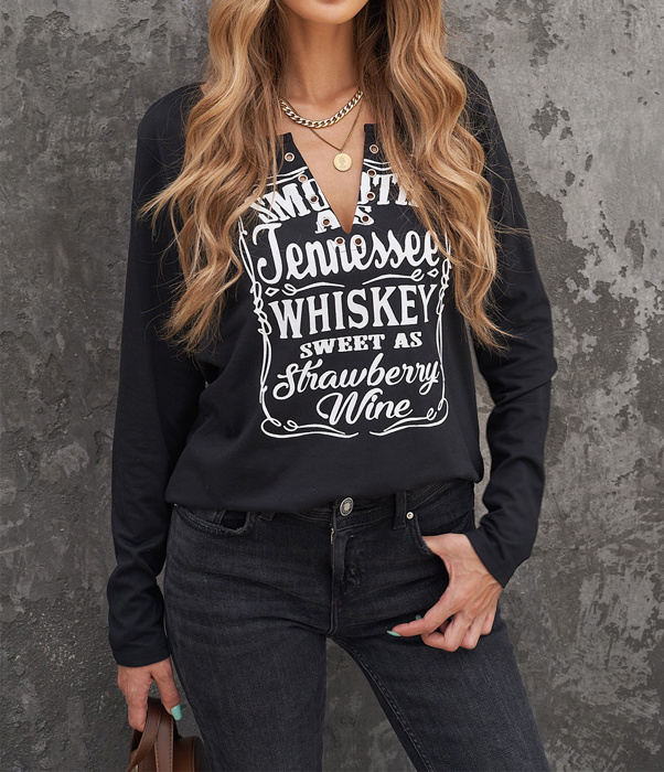 SALE! Whiskey Lover Printed Top