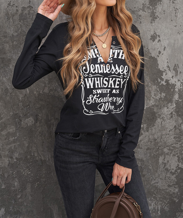 SALE! Whiskey Lover Printed Top