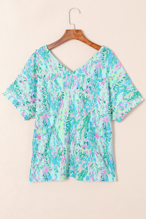 HIDDEN GEMS | Floral Short Sleeve V-Neck Tee