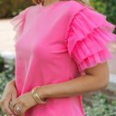  SALE! Tulle Ruffle Sleeve Top