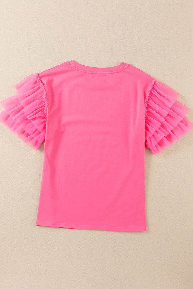 Sale! Tulle Ruffle Sleeve Top