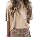  HIDDEN GEMS Metallic Gold Top w/Pocket