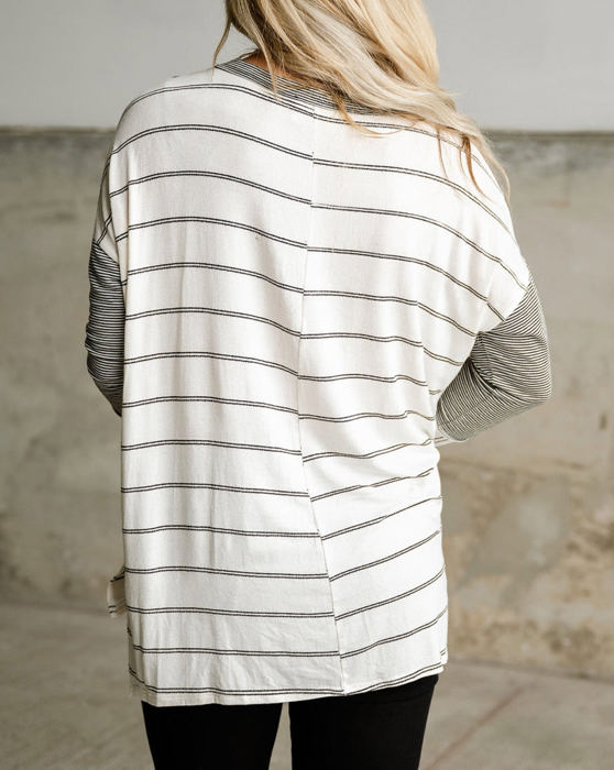 HIDDEN GEMS Essential Striped Long Sleeve Top