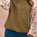  SALE! Floral Print Patchwork Long Sleeve Top