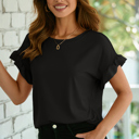  Everyday Ribbed Ruffle Top