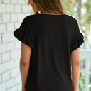  Everyday Ribbed Ruffle Top