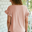  Everyday Ribbed Ruffle Top