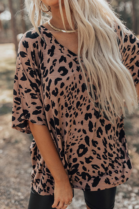 HIDDEN GEMS | Wild Leopard V-Neck Tee