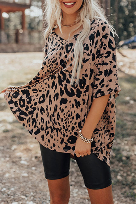 HIDDEN GEMS | Wild Leopard V-Neck Tee