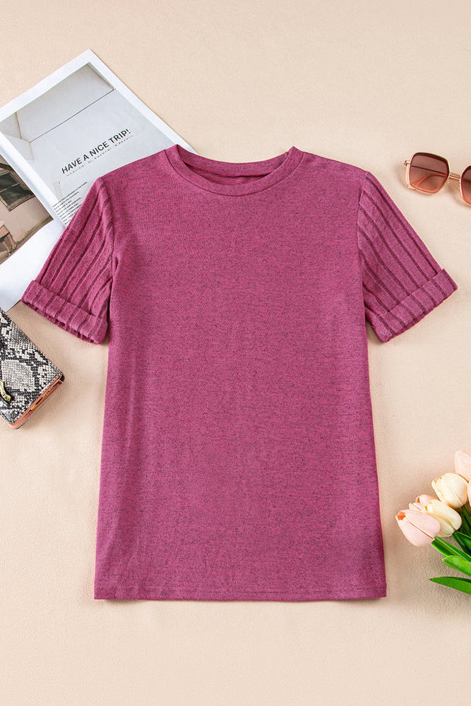 HIDDEN GEMS Heather Short Sleeve Top