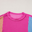  HIDDEN GEMS | Colorblock Corded Knit Crewneck T-Shirt