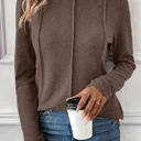  HIDDEN GEMS | Solid Reverse Seam Crew Neck Long Sleeve Top