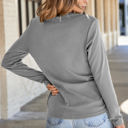  HIDDEN GEMS | Solid Reverse Seam Crew Neck Long Sleeve Top