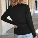 HIDDEN GEMS | Solid Reverse Seam Crew Neck Long Sleeve Top