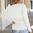  HIDDEN GEMS | Solid Reverse Seam Crew Neck Long Sleeve Top
