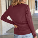  HIDDEN GEMS | Solid Reverse Seam Crew Neck Long Sleeve Top