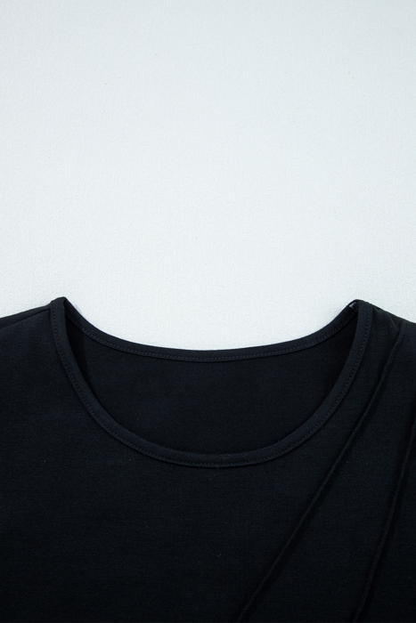 HIDDEN GEMS | Asymmetric Seam Long Sleeve Top