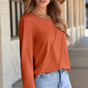  HIDDEN GEMS | Asymmetric Seam Long Sleeve Top