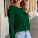  HIDDEN GEMS | Asymmetric Seam Long Sleeve Top