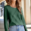  HIDDEN GEMS | Asymmetric Seam Long Sleeve Top