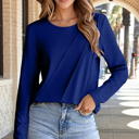  HIDDEN GEMS | Asymmetric Seam Long Sleeve Top