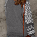  HIDDEN GEMS | Stripe Patchwork Long Sleeve Top