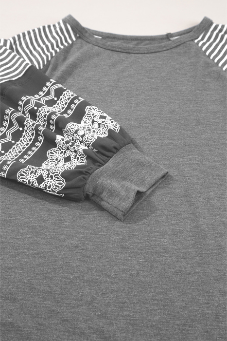 HIDDEN GEMS | Stripe Patchwork Long Sleeve Top