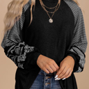  HIDDEN GEMS | Stripe Patchwork Long Sleeve Top