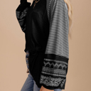  HIDDEN GEMS | Stripe Patchwork Long Sleeve Top