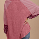  HIDDEN GEMS | Stripe Patchwork Long Sleeve Top