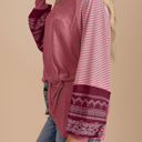 HIDDEN GEMS | Stripe Patchwork Long Sleeve Top