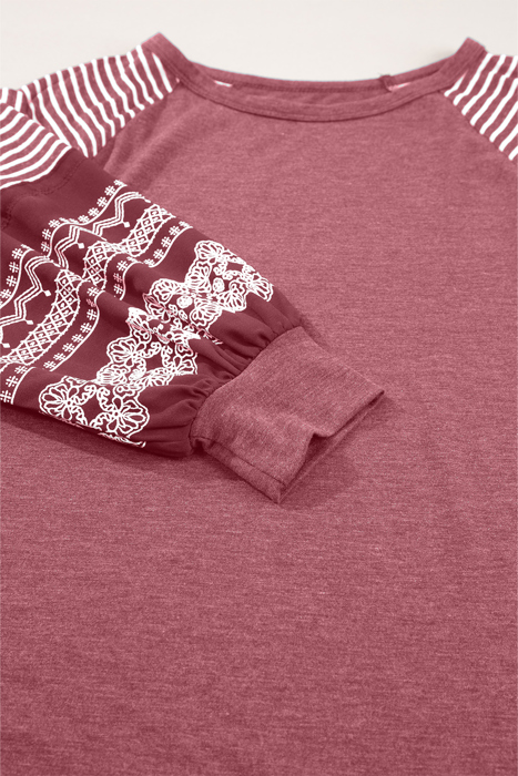 HIDDEN GEMS | Stripe Patchwork Long Sleeve Top