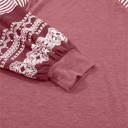  HIDDEN GEMS | Stripe Patchwork Long Sleeve Top