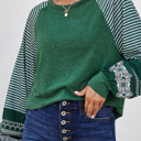  HIDDEN GEMS | Stripe Patchwork Long Sleeve Top