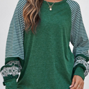  HIDDEN GEMS | Stripe Patchwork Long Sleeve Top