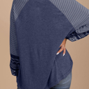  HIDDEN GEMS | Stripe Patchwork Long Sleeve Top