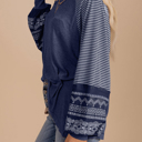  HIDDEN GEMS | Stripe Patchwork Long Sleeve Top